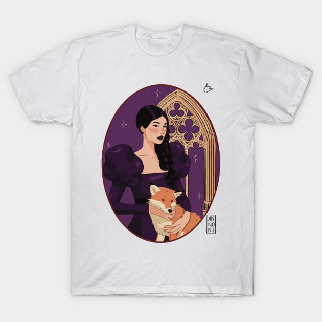 Fox gothic girl T-Shirt by fiorellaannoni